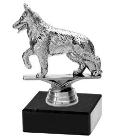 M34424 Schäferhund Pokal-Figur mit Marmorsockel inkl. Beschriftung | 12,7 cm