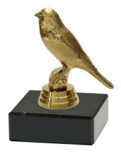 M34264 Kanarienvogel Pokal-Figur mit Marmorsockel inkl. Beschriftung | 10,2 cm