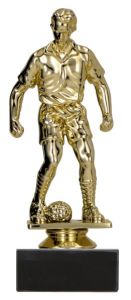 01FIG Fussball Figur gold - silber - bronze mit Marmorsockel 15, 0 cm |  montiert