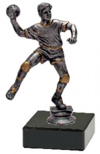 M34240 Handball - Herren Pokal-Figur mit Marmorsockel inkl.  Beschriftung | 16,0 cm