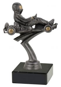 M343401 Kart Pokal-Figur mit Marmorsockel inkl. Beschriftung | 15,9 cm