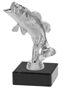 M34013 Angler - Barsch Pokal-Figur mit Marmorsockel inkl.  Beschriftung | 16,6 cm