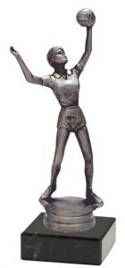 M34644 Volleyball - Damen Pokal-Figur mit Marmorsockel inkl. Beschriftung | 16,9 cm