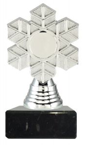 M420.532.02 Eiskristall - Schneestern 3D-Pokalfigur inkl. Emblem u. Beschriftung | 13,3 cm