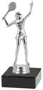 M34613 Tennis (Damen) Pokal-Figur mit Marmorsockel inkl. Beschriftung | 17,2 cm