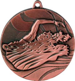 OUT.C2750.03 Schwimmer Medaille 50 mm Ø inkl. Band / Kordel | montiert