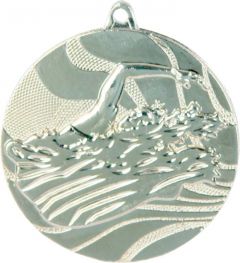 OUT.C2750.02 Schwimmer Medaille 50 mm Ø inkl. Band / Kordel | montiert