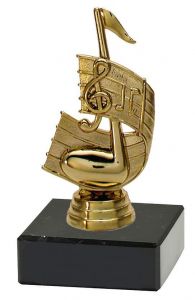 M34357 Musik Pokal-Figur mit Marmorsockel inkl. Beschriftung | 12,8 cm