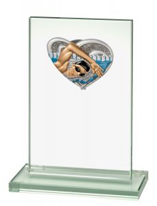 W511.2516 Schwimmer Glaspokal inkl. Beschriftung | 100x150 mm