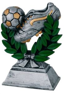 RE.003A Fussball Kunstharz-Pokal inkl. Beschriftung | 13,5 cm