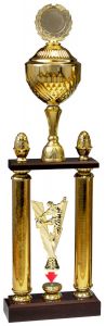 A56840.2D Säulenpokal mit 2D-Sockelfigur inkl. Emblem u. Beschriftung | 3 Größen