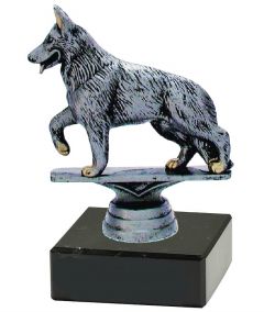 M34426 Schäferhund Pokal-Figur mit Marmorsockel inkl. Beschriftung | 12,7 cm