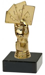 M34430 Skat - Poker Pokal-Figur mit Marmorsockel inkl. Beschriftung | 10,5 cm
