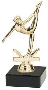 M38056 Sportgymnastik Pokal-Figur mit Marmorsockel inkl. Beschriftung | 17,7 cm