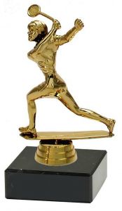 M34438 Squash - Damen Pokal-Figur mit Marmorsockel inkl. Beschriftung | 13,4 cm