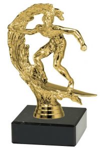 M34505 Surfer - Wellenreiter Pokal-Figur mit Marmorsockel inkl. Beschriftung | 15,9 cm