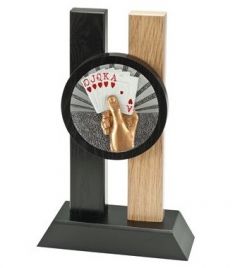 H340.44 Skat - Poker Holz-Pokal inkl. Beschriftung | 3 Größen