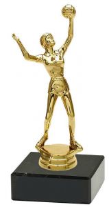 M34640 Volleyball - Damen Pokal-Figur mit Marmorsockel inkl. Beschriftung | 16,9 cm