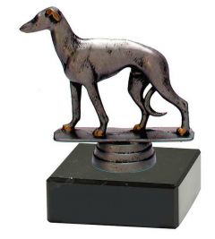 M34428 Windhund Pokal-Figur mit Marmorsockel inkl. Beschriftung | 10,7 cm