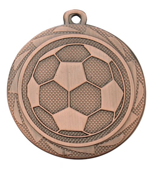 gold- silver und bronzefarben mit Band 3er Set Fußball Medaille Metall 45mm 